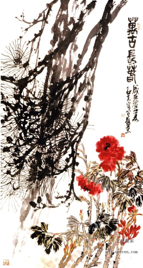 富贵长春 180x96cm 纸本墨笔 郭石夫